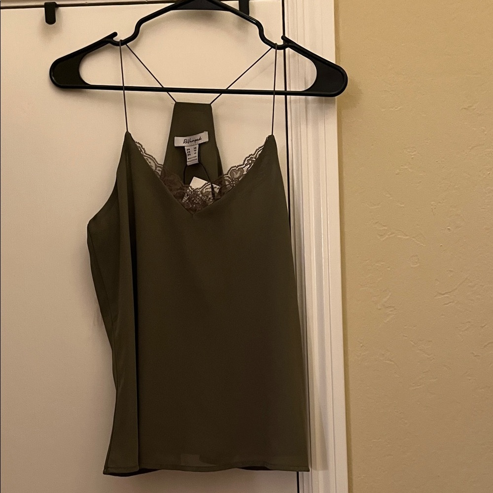 NWT! Revamped Olive Lace Trim Camisole